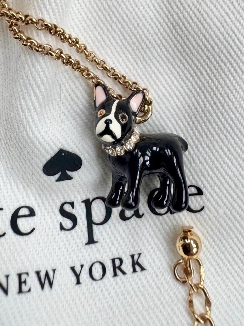 Kate Spade New York Ma Chérie Antoine French Bulldog Mini Pendant Necklace